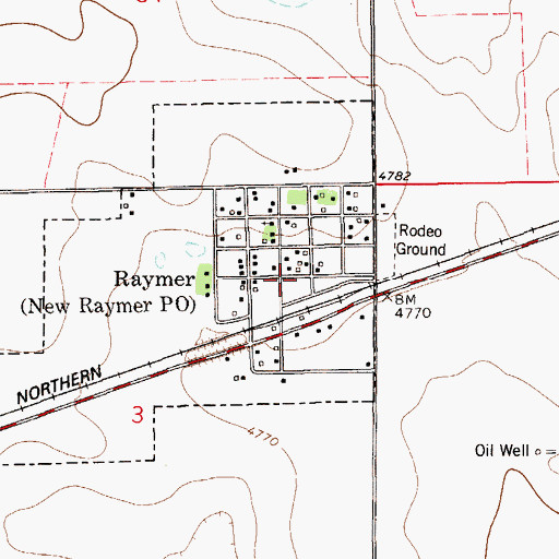 Topographic Map of Town of Raymer, CO
