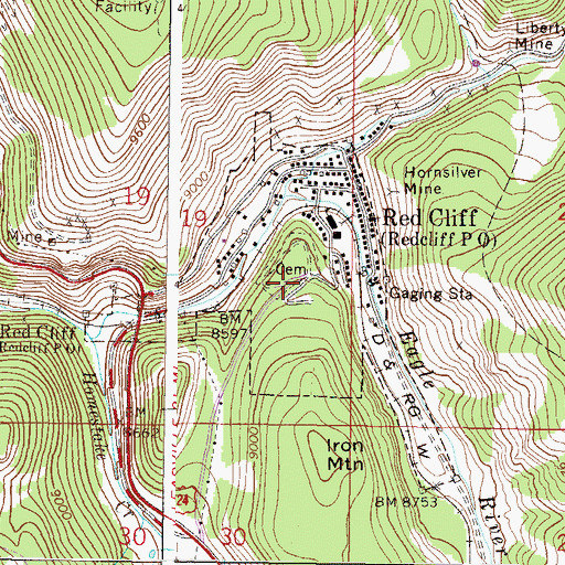 Topographic Map of Town of Red Cliff, CO