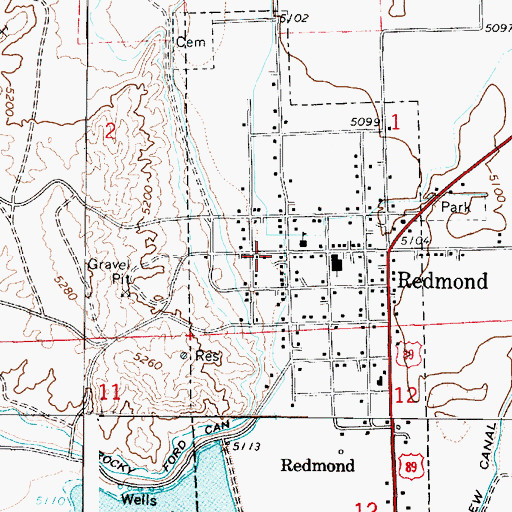 Topographic Map of Town of Redmond, UT