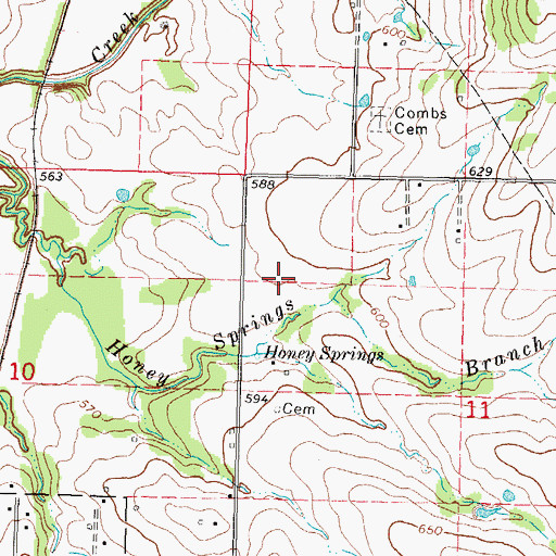 Topographic Map of Town of Rentiesville, OK