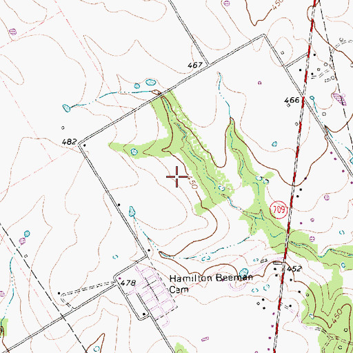 Topographic Map of Town of Retreat, TX