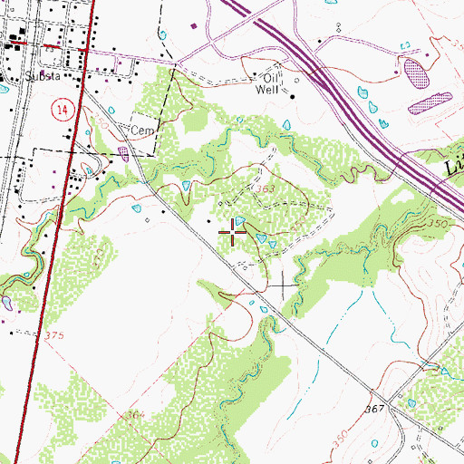 Topographic Map of Town of Richland, TX