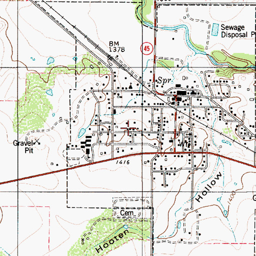 Topographic Map of Town of Richland Springs, TX