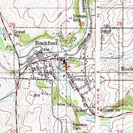 Topographic Map of Town of Rockford, WA