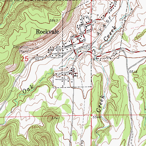 Topographic Map of Town of Rockvale, CO