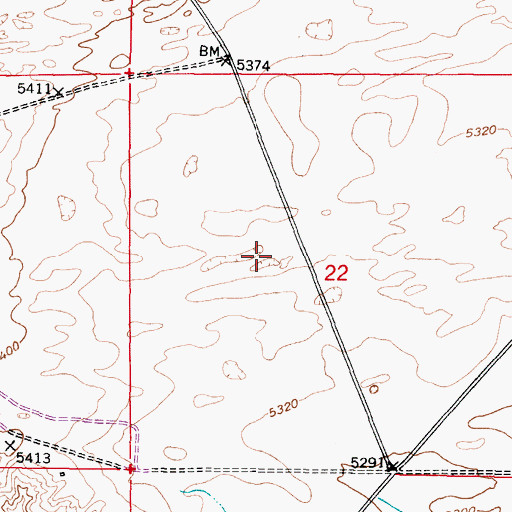 Topographic Map of Town of Rolling Hills, WY