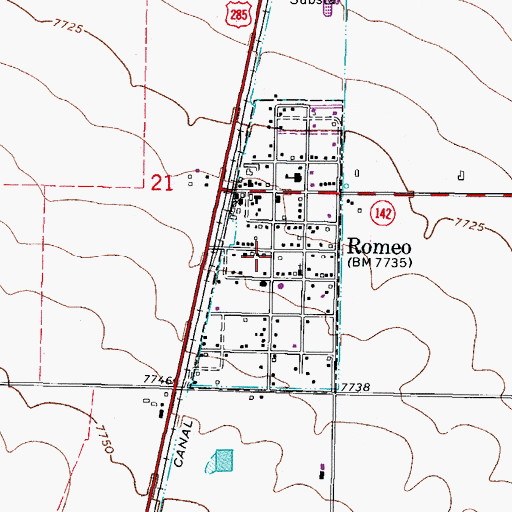Topographic Map of Town of Romeo, CO