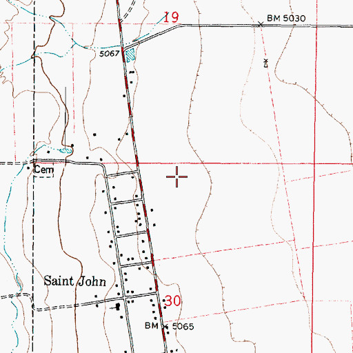 Topographic Map of Town of Rush Valley, UT