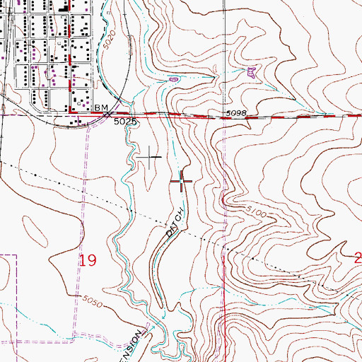 Topographic Map of Town of Erie, CO