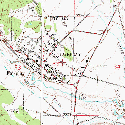 Topographic Map of Town of Fairplay, CO