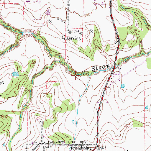 Topographic Map of Town of Fairview, TX