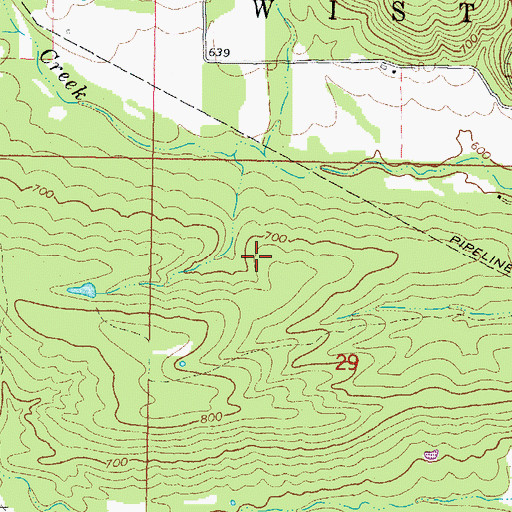 Topographic Map of Town of Fanshawe, OK