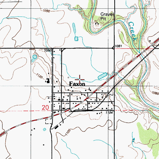 Topographic Map of Town of Faxon, OK
