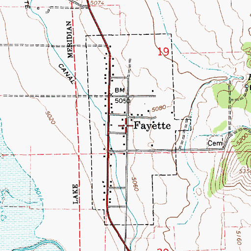Topographic Map of Town of Fayette, UT