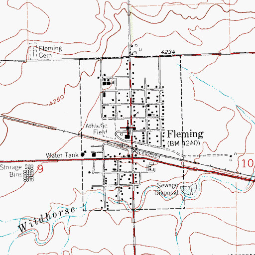 Topographic Map of Town of Fleming, CO