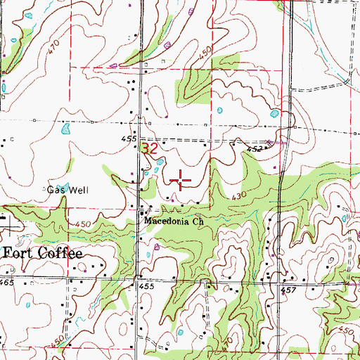 Topographic Map of Town of Fort Coffee, OK