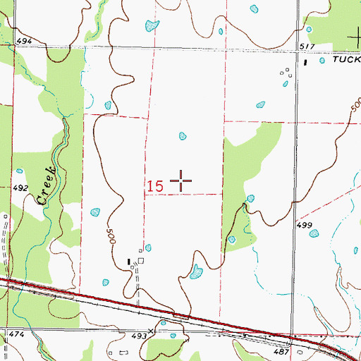 Topographic Map of Town of Fort Towson, OK