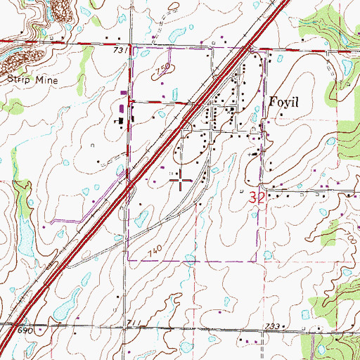Topographic Map of Town of Foyil, OK