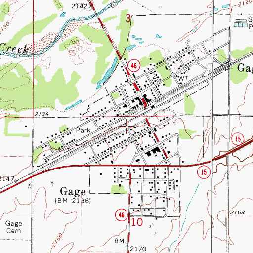 Topographic Map of Town of Gage, OK