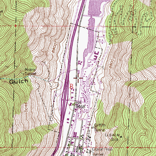 Topographic Map of Town of Georgetown, CO