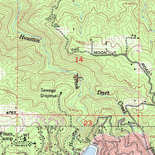 Topographic Map of Dart Creek, CA