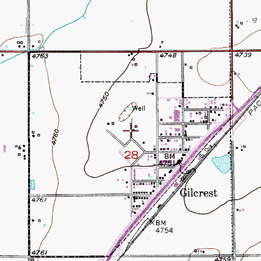 Topographic Map of Town of Gilcrest, CO