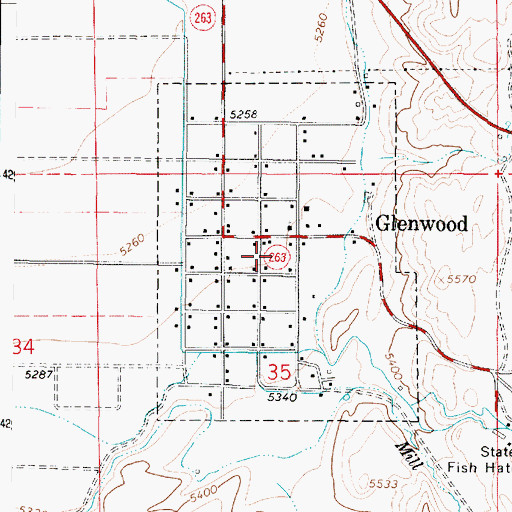 Topographic Map of Town of Glenwood, UT