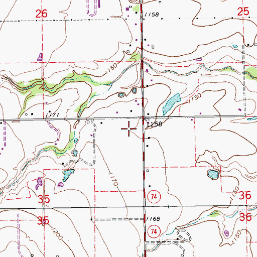 Topographic Map of Town of Goldsby, OK