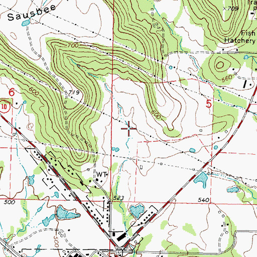 Topographic Map of Town of Gore, OK