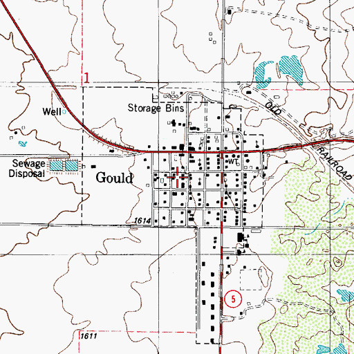 Topographic Map of Town of Gould, OK