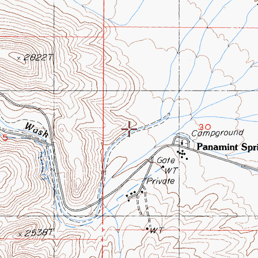 Topographic Map of Darwin Canyon, CA