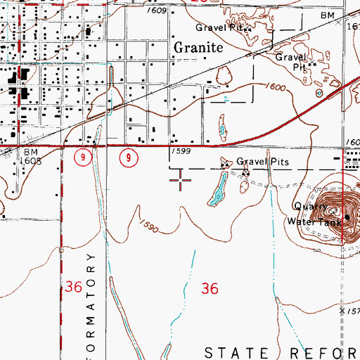 Topographic Map of Town of Granite, OK