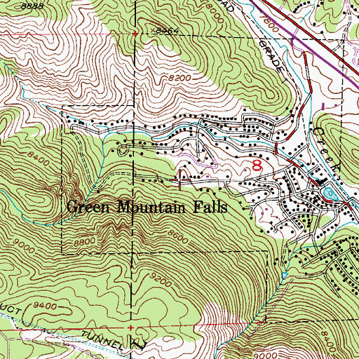 Topographic Map of Town of Green Mountain Falls, CO