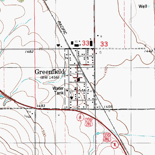 Topographic Map of Town of Greenfield, OK