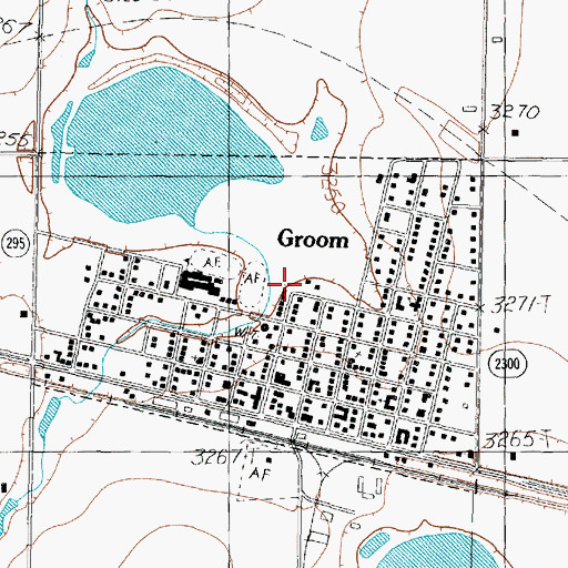 Topographic Map of Town of Groom, TX