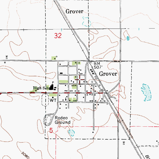 Topographic Map of Town of Grover, CO