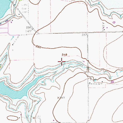 Topographic Map of Town of Hackberry, TX