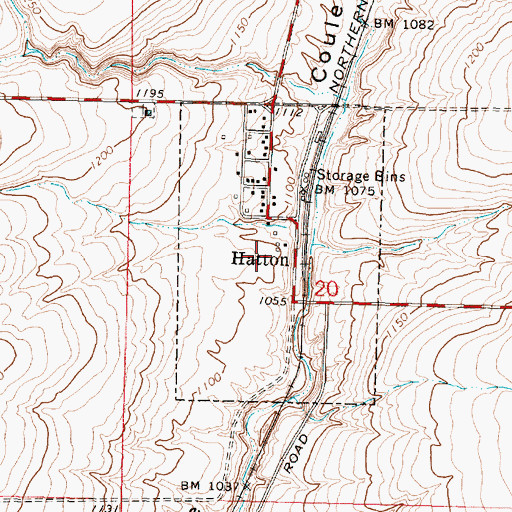 Topographic Map of Town of Hatton, WA