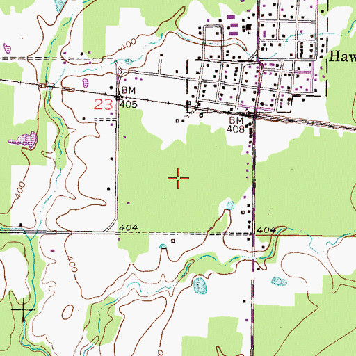 Topographic Map of Town of Haworth, OK