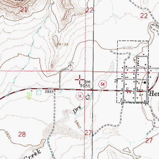 Topographic Map of Town of Henrieville, UT