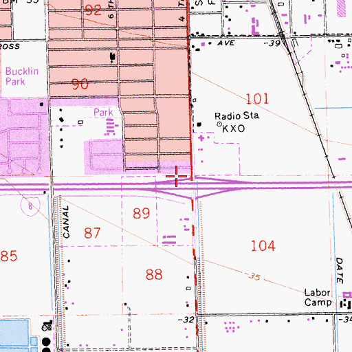 Topographic Map of Date Drain, CA