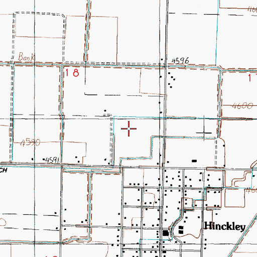 Topographic Map of Town of Hinckley, UT