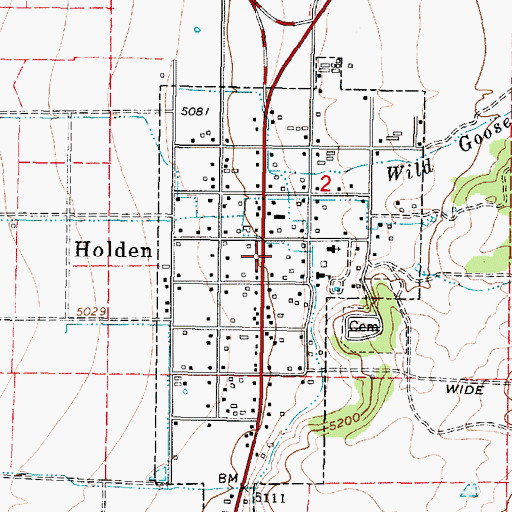 Topographic Map of Town of Holden, UT