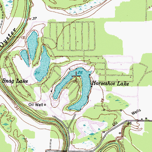 Topographic Map of Town of Holiday Lakes, TX