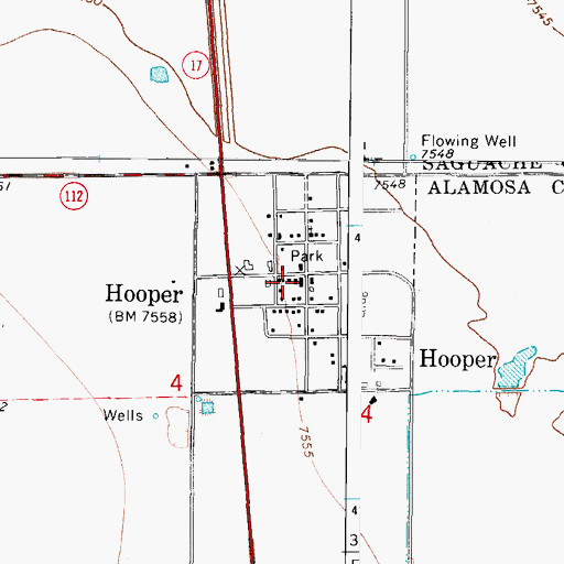 Topographic Map of Town of Hooper, CO