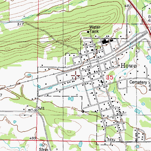 Topographic Map of Town of Howe, OK