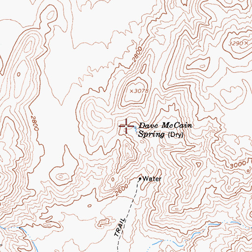 Topographic Map of Dave McCain Spring, CA