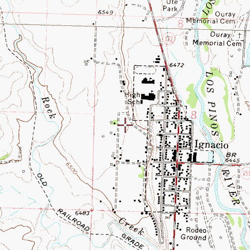 Topographic Map of Town of Ignacio, CO