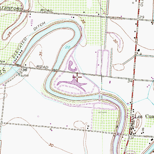 Topographic Map of Town of Indian Lake, TX