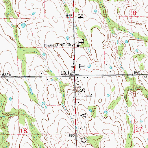 Topographic Map of Town of IXL, OK